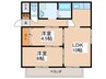 プレアール南亀井Ⅱ 2LDKの間取り