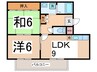 プレアール南亀井Ⅱ 2LDKの間取り