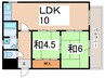 プレアール南亀井Ⅱ 2LDKの間取り