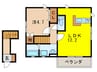 Reveur甲東Ⅱ 1LDKの間取り