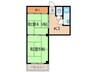 大川マンション 2Kの間取り