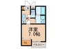 COCOハウス 1Kの間取り