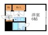ハーモニーコーポ山根 1Kの間取り