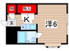 ハーモニーコーポ山根 1Kの間取り