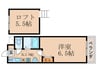 イ－ストビュ－ヤサカ 1Kの間取り