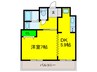 プランドール大原 1DKの間取り