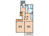 メゾンオルタンシア 2DKの間取り