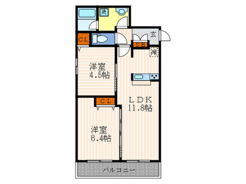 間取図 イスターナイマイ鴨川西