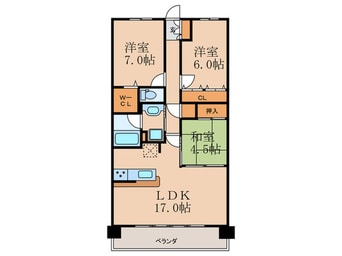 間取図 ﾌﾞﾗﾝｽﾞｼﾃｨ天神橋筋六丁目（611）