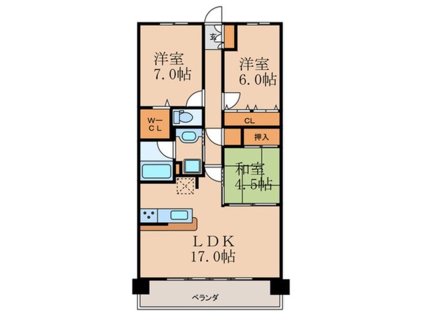 間取図 ﾌﾞﾗﾝｽﾞｼﾃｨ天神橋筋六丁目（611）