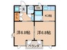ジョイフル南田辺 2Kの間取り