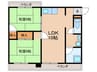 サンハイム陵西 2LDKの間取り