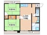 サンハイム陵西 2LDKの間取り