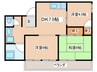 サンハイム陵西 3DKの間取り