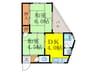清水マンション 2DKの間取り