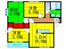 クレール香里ケ丘 3LDKの間取り