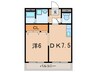 トリイハイツB棟 1DKの間取り