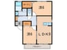 グランドソレーユＢ棟 2LDKの間取り