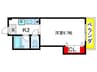 白梅ヒルズ 1Kの間取り
