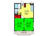 グリ－ンキャッスル 2DKの間取り