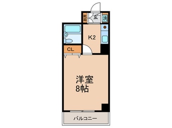 間取図 ﾄ-ｶﾝ五条烏丸ｷｬｽﾃ-ﾙ(203)