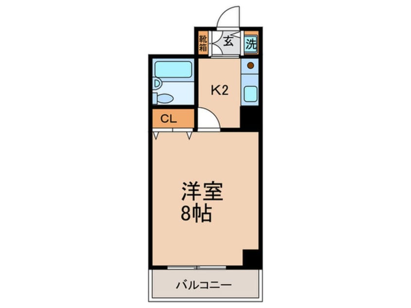 間取図 ﾄ-ｶﾝ五条烏丸ｷｬｽﾃ-ﾙ(203)