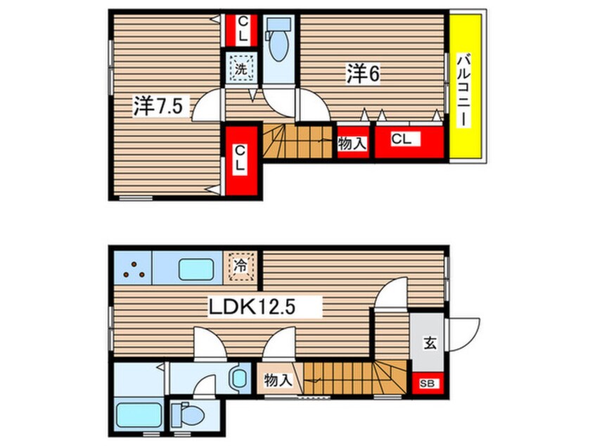 間取図 梅津東溝口町46-1貸家