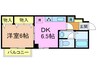 大林マンション 1DKの間取り