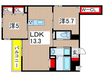 間取図 カシータ蓬川緑地イースト