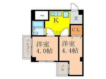 間取図 クル－ム新大阪２番館