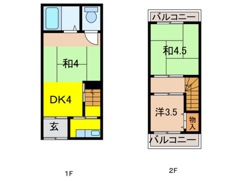 間取図 松原市天美南５丁目テラスハウス