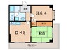 ラ　ビスタ長峰 2DKの間取り