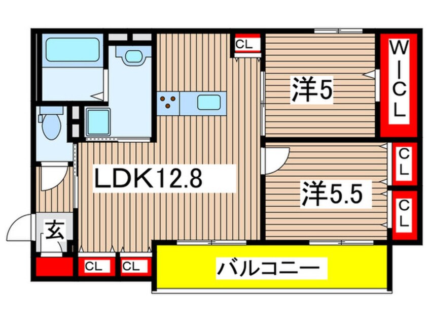 間取図 カシータ蓬川緑地ウエスト