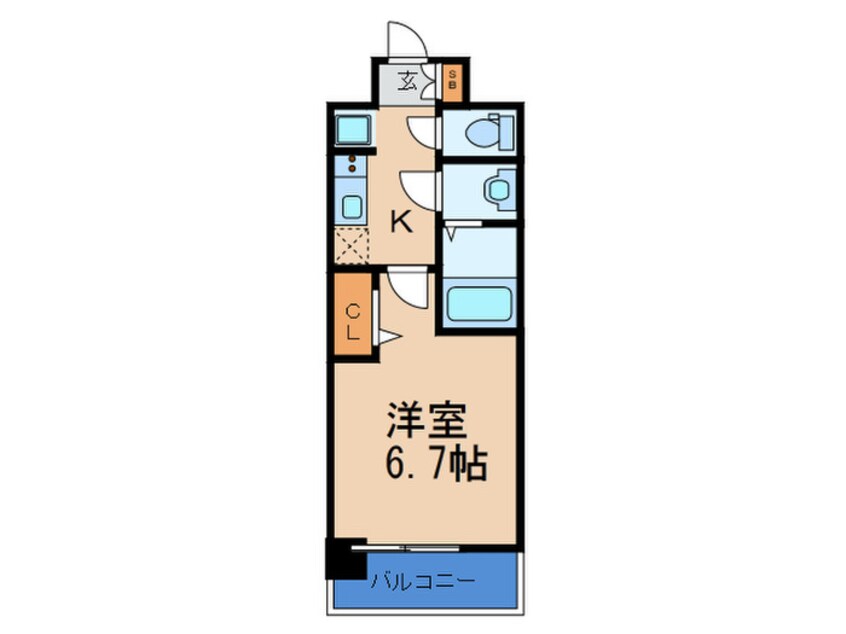 間取図 ﾌﾟﾚｻﾝｽ塚本ﾐｯﾄﾞﾏｰｸ(608)