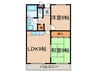 西明石グランドハイツ 2LDKの間取り