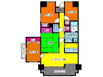 間取図 藤和ｼﾃｨﾎｰﾑｽﾞ泉ヶ丘1番館(503)