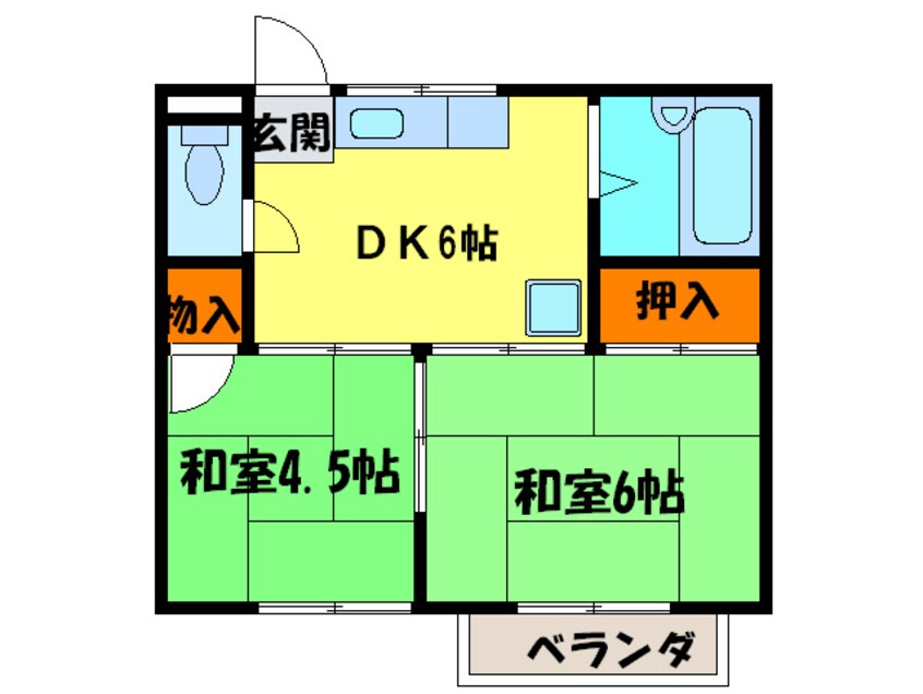 間取図 グリーンハイム萩原Ⅱ