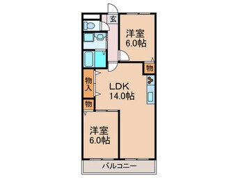間取図 ﾚｵﾊｲﾑ津田Ⅱ