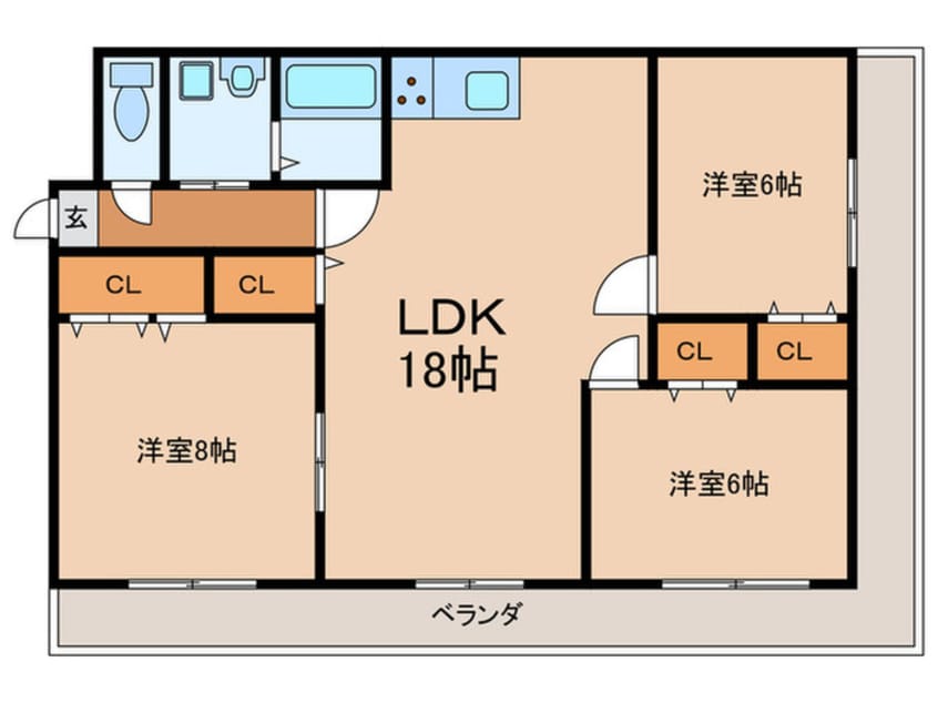 間取図 ﾚｵﾊｲﾑ津田Ⅱ