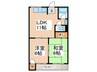 杉本マンションＡ棟 2LDKの間取り