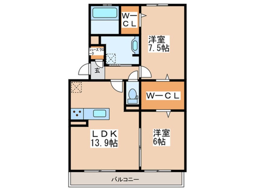 間取図 カーサ高善B棟
