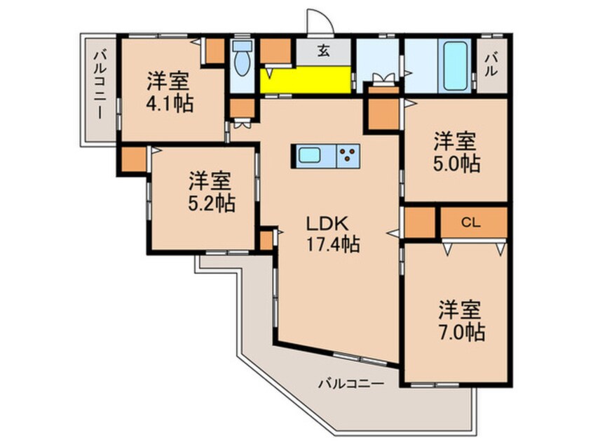 間取図 LOHAUS雲雀丘山手（301）