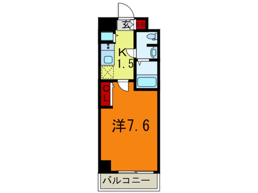 間取図 S-RESIDENCE神戸磯上通