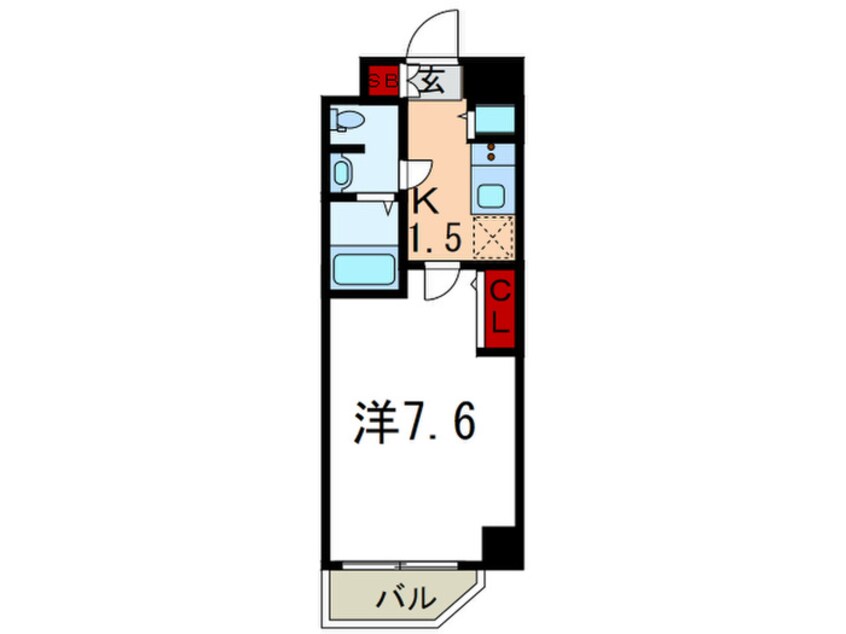 間取図 S-RESIDENCE神戸磯上通