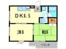 カサベ－ジュ愛宕山ＷＥＳＴ 2DKの間取り