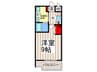 レジディア谷町 1Kの間取り