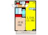 ウォ－ム八尾木 1LDKの間取り