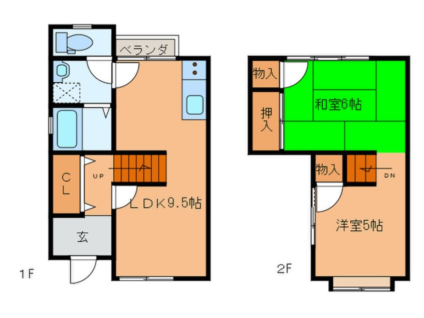 間取図 山科区東野霜尾様貸家