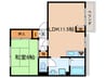 タウニ－松尾Ａ棟 1LDKの間取り