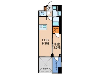 間取図 ﾌﾟﾚｻﾝｽ堺筋本町ﾃﾞｨｽﾃｨﾆｰ(407)